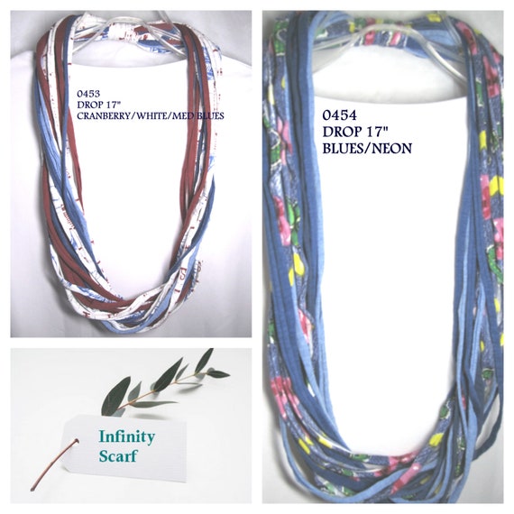 R0453-54 Fabric Necklace T-Shirt Yarn Infinity Scarf