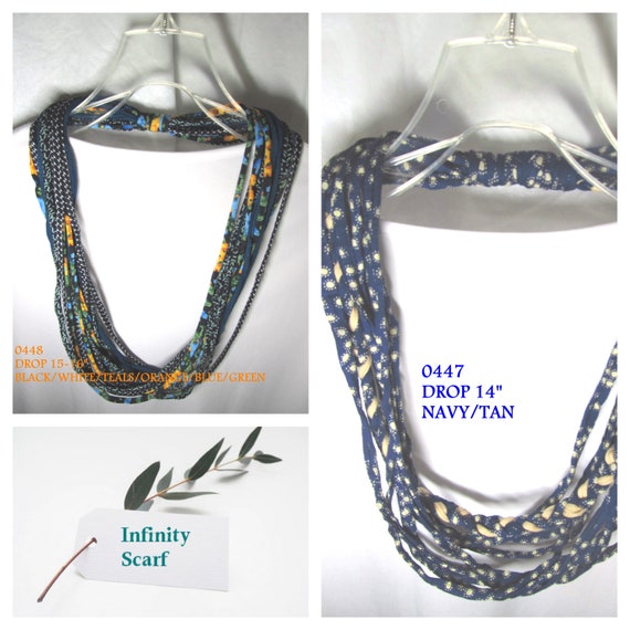 R0447-48 Fabric Necklace T-Shirt Yarn Infinity Scarf