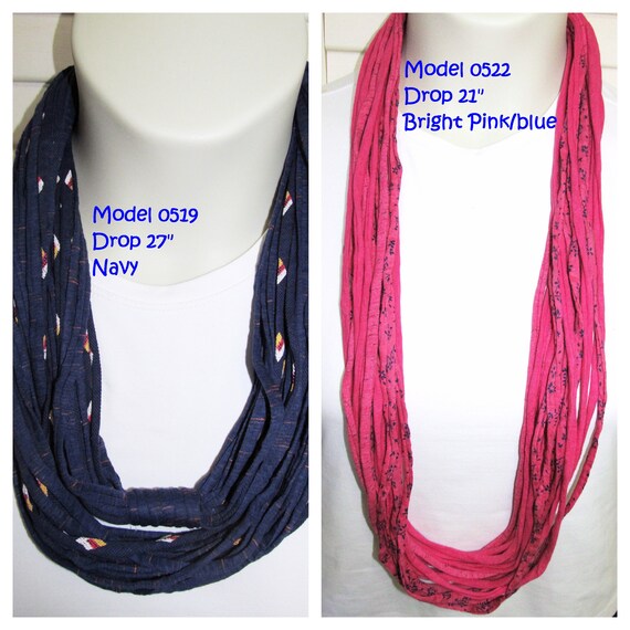 R0519-22 Fabric Infinity Necklace T-Shirt Scarf