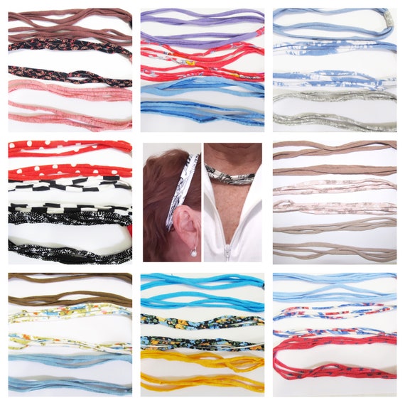 F6:  3-Pack Stretchy Fabric Hair Band Head Band or Light Necklace