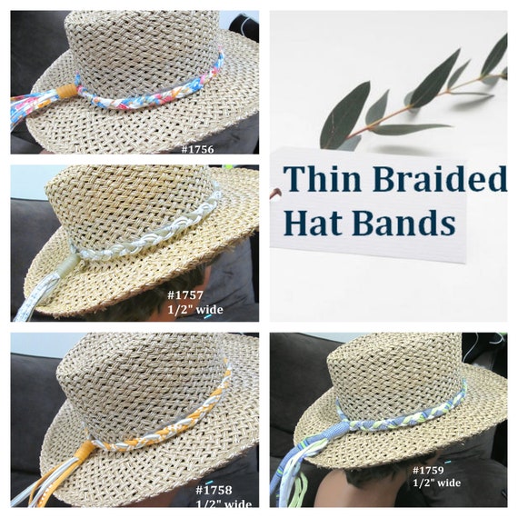 R1756-59 Small/Thin Stretchy Braided Hat Band with Tassel