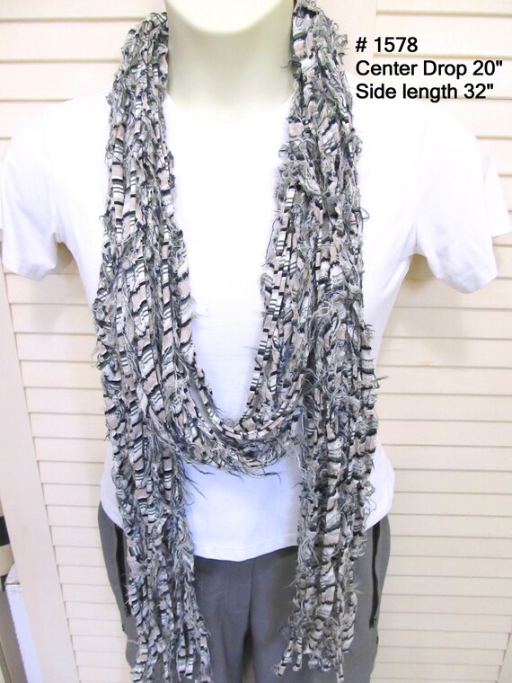 F1578 Boho Long Chunky Infinity Necklace T-Shirt Scarf