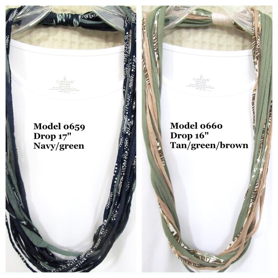 R0659-60 Fabric Necklace T-Shirt Yarn Infinity Scarf