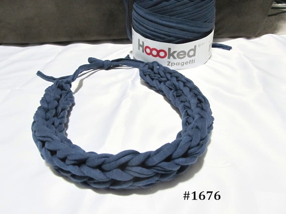 R1676 Chunky Finger Knit Adjustable Tie Necklace