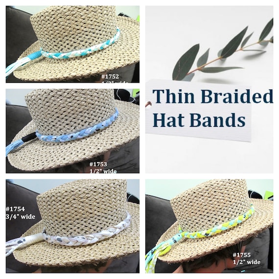 R1752-55 Small/Thin Stretchy Braided Hat Band with Tassel