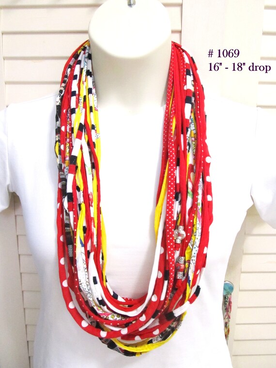 F1069 Fabric Infinity Necklace T-Shirt Yarn Scarf