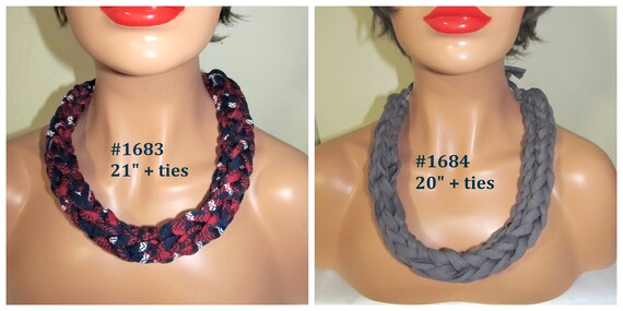 R1683.84 Chunky Finger Knit Adjustable Tie Necklace
