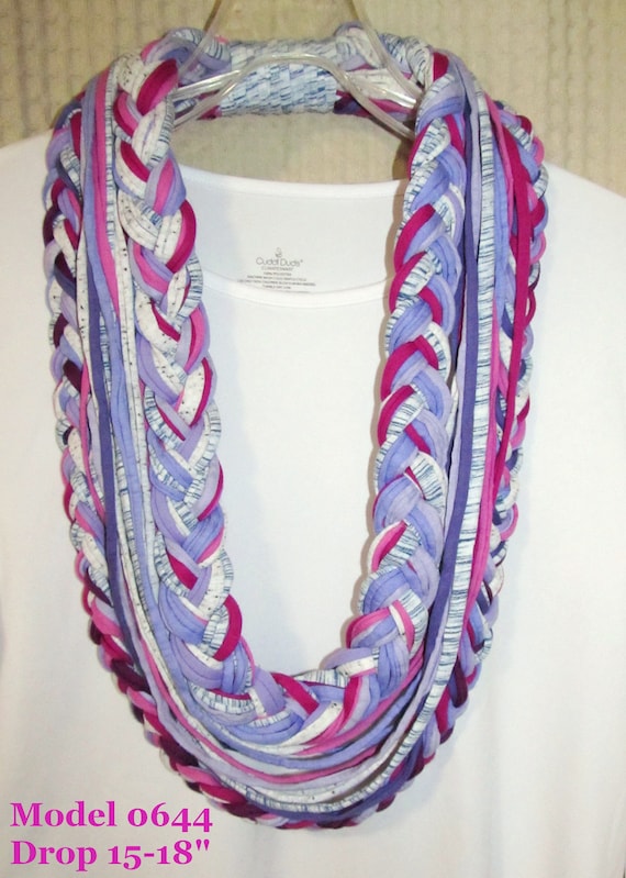 R0644 Unique Boho Fabric Infinity Necklace Scarf T-Shirt Yarn