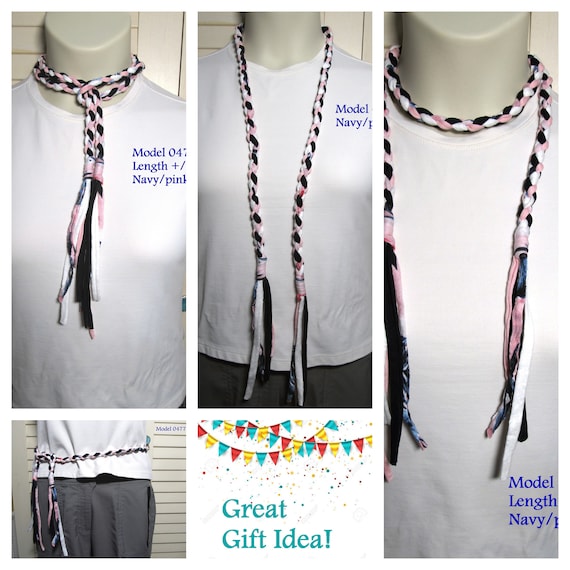 F477 Fabric Round Braid Necklace T-Shirt Yarn Scarf