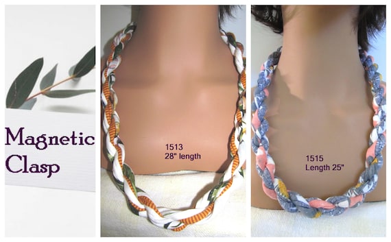 F1513.15 Soft Rope Necklace T-Shirt Yarn with Magnetic Clasp