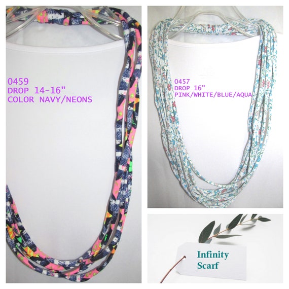 R0457-59 Fabric Necklace T-Shirt Yarn Infinity Scarf