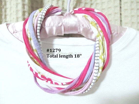 R1279 Fabric Choker T-Shirt Yarn Necklace Magnetic Clasp 18"
