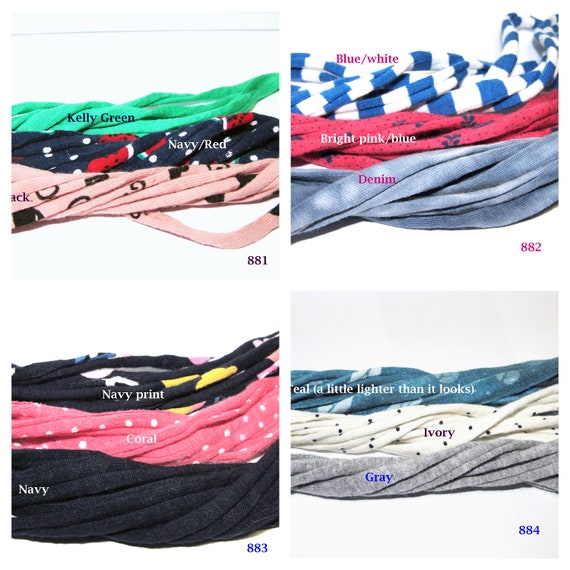 F881-884 3-Pack Stretchy Fabric Hairband/Headband  or Light Necklace