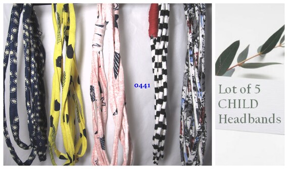 R0441 5 Pack! Multi-Use Fabric Hair Band Headband CHILD