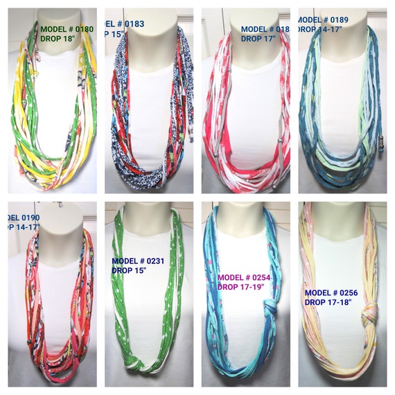 R0180 0185 0231 0254 Fabric Necklace T-Shirt Yarn Infinity Scarf * Long