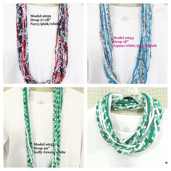 R0654-56 Fabric Necklace T-Shirt Yarn Infinity Scarf