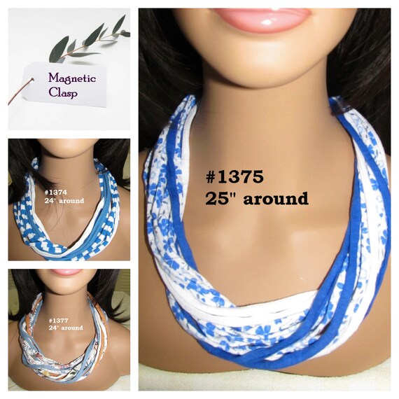 F1374.75.77 T-Shirt Yarn Choker Necklace w/Magnetic Clasp 24-25"