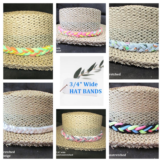 R1032-1044 3/4" Wide Stretchy Braided Hat Band