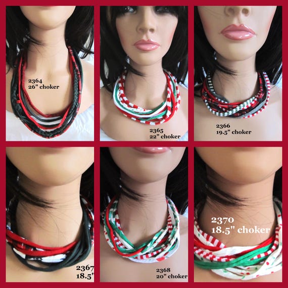 HOLIDAYS! X2364-70 Fabric Choker Necklace w/Magnetic Clasp
