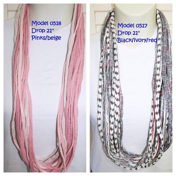 R0517-18 Fabric Infinity Necklace T-Shirt Scarf