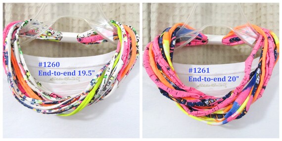 R1260-61 Fabric Choker T-Shirt Yarn Necklace Magnetic Clasp 19-20"