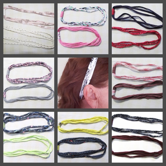 F4:  2-Pack Stretchy Fabric Hair Band Head Band or Light Necklace
