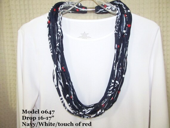 R0647 Infinity or Magnetic Closure Fabric Necklace T-Shirt Scarf