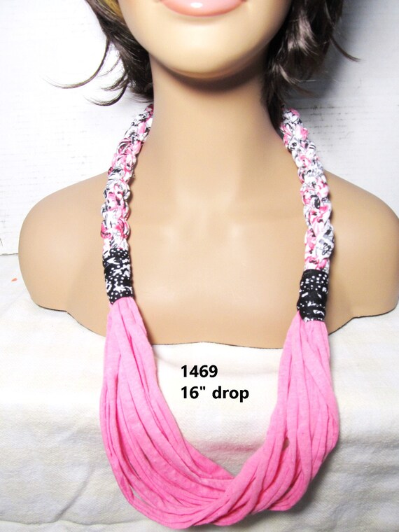 F1469  Unique Soft Lightweight Fabric Necklace
