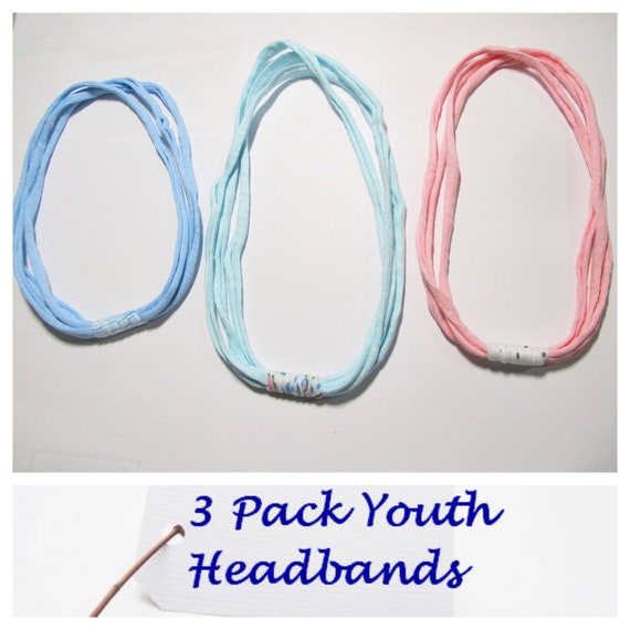 R619 3 Pack! Fabric Band Headband Hairband YOUTH