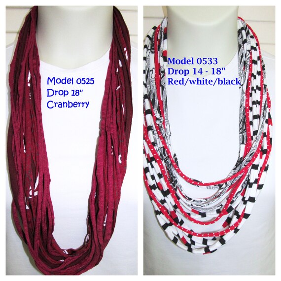 R0525 0533 Fabric Infinity Necklace T-Shirt Scarf