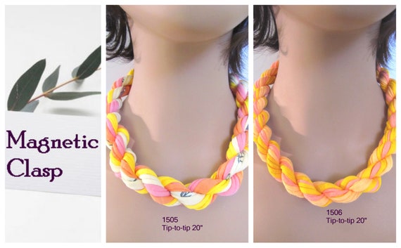 F1505-06 Soft 20" Rope Choker T-Shirt Yarn with Magnetic Clasp