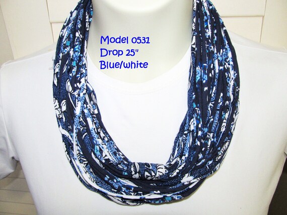 R0531 Wear Long or Short! Fabric Infinity Necklace T-Shirt Scarf