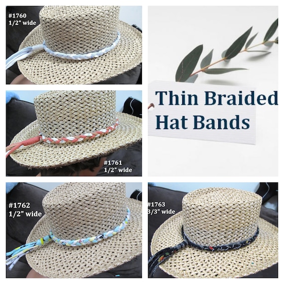 R1760-63 Small/Thin Stretchy Braided Hat Band with Tassel