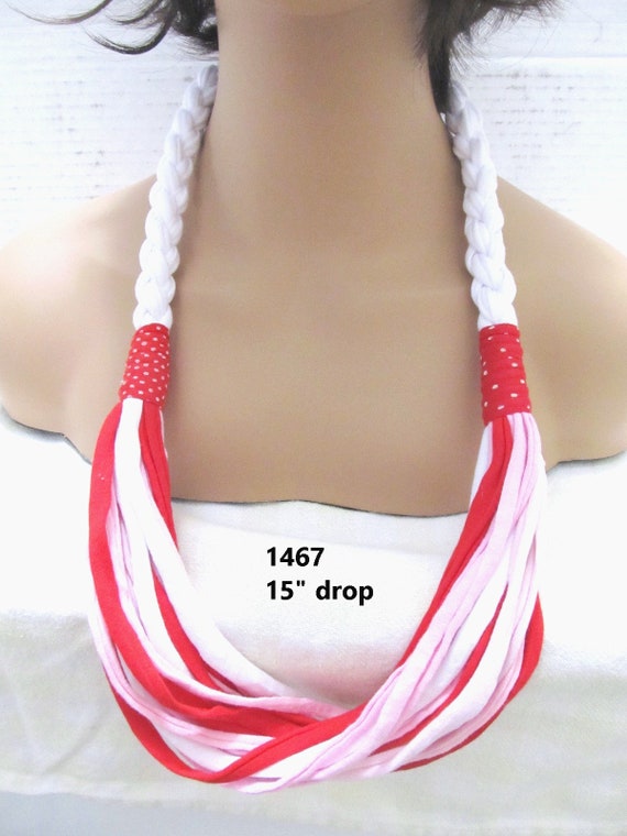 F1467  Unique Soft Lightweight Fabric Necklace