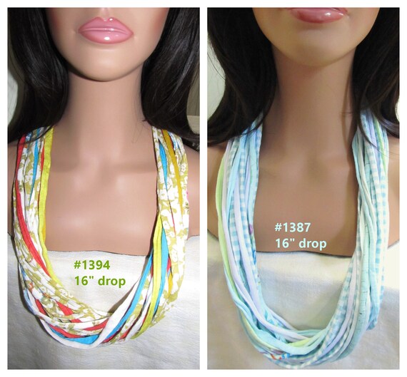 F1387 1394 Fabric Infinity Necklace T-Shirt Yarn Scarf