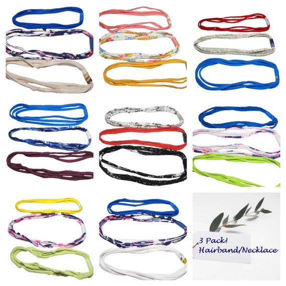 R636-43 3 Pack! Comfy Fabric Hair Band Headband Choker