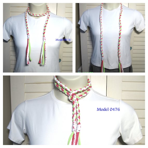 F476 Fabric Infinity Necklace T-Shirt Yarn Scarf