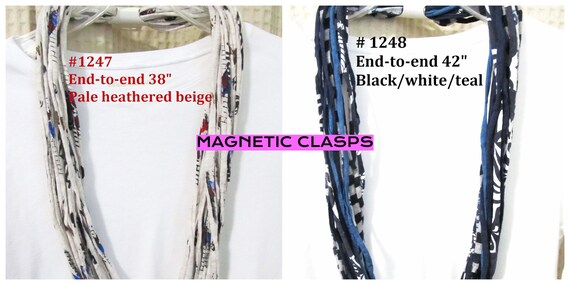R1247 1248 Fabric Necklace T-Shirt Infinity Scarf Magnetic Clasp