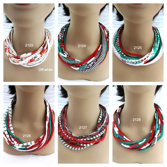 HOLIDAYS! X2123-28 Fabric Choker Necklace w/Magnetic Clasp