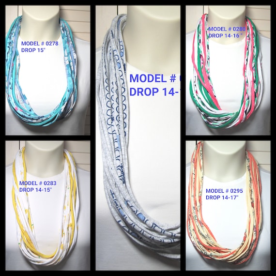 F278 280 282 295 Fabric Infinity Necklace T-Shirt Scarf