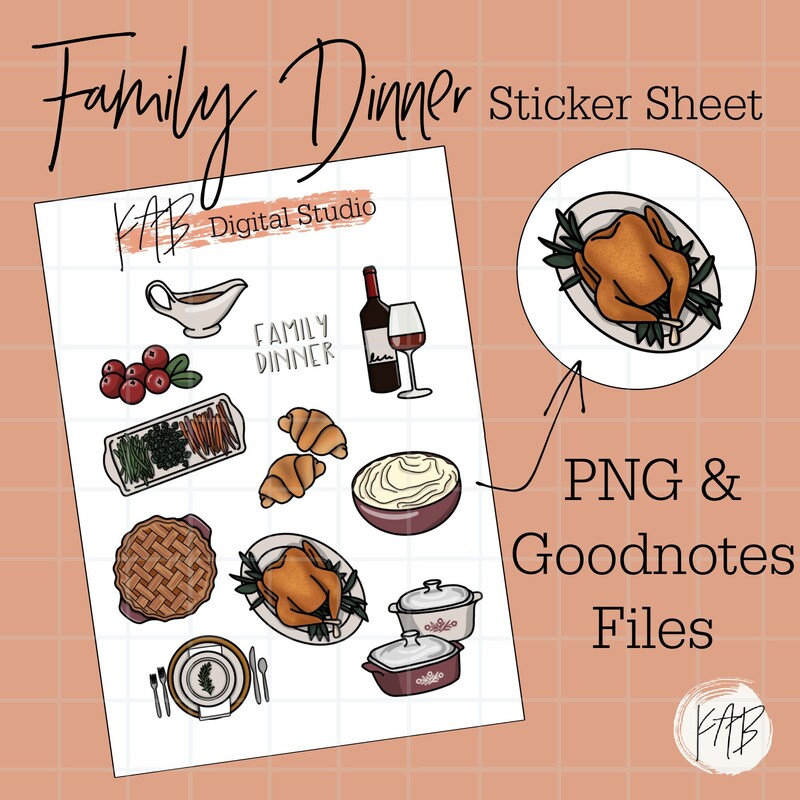 Family Dinner Stickers - Etsy