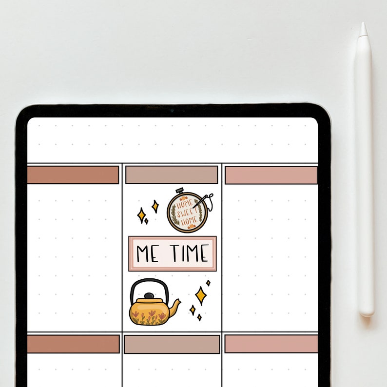 Cottagecore Hand Drawn Digital Bullet Journal Stickers | Etsy