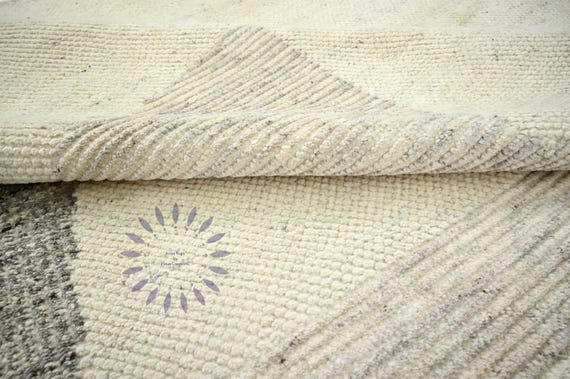 Abstract Modern Rug, Neutral & Textured Design, Hand-Knotted Wool, Contemporary Home Decor, Living Room Rug-Bedroom Rug