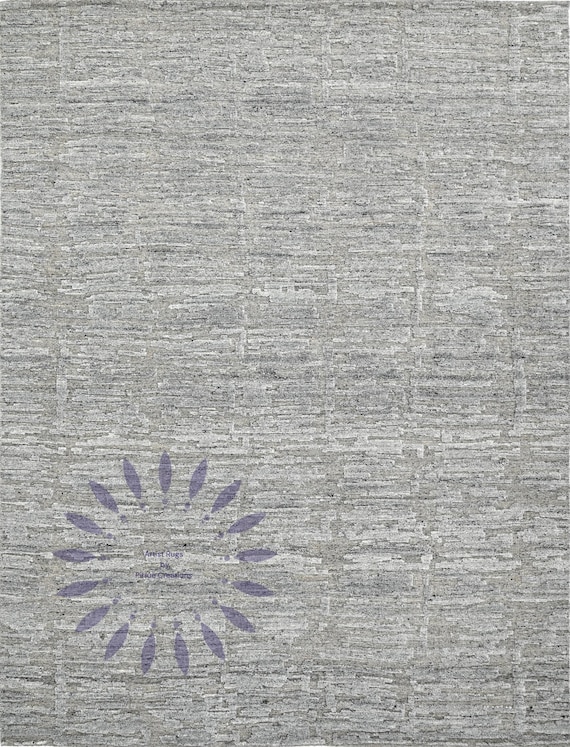 Hand knotted Natural Rug - Textured Pattern, Modern Area Rug in Neutral Tones, Bohemian Chic, Livingroom or Bedroom Rug