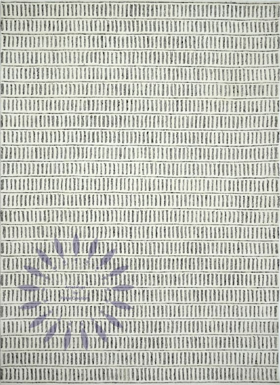 Modern Hand-Made Gray Rug with Abstract Textured Design - Ideal for Living Room & Bedroom