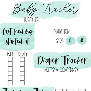 dry erase newborn feeding tracker