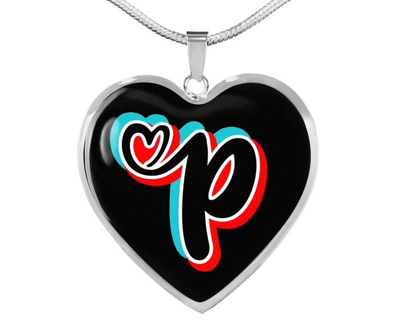 Personalized TikTok Initials Heart Shape Necklace. High Etsy