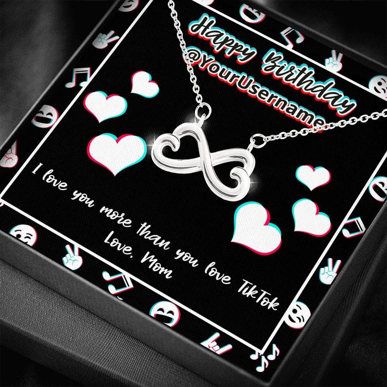 Personalized Tiktok Birthday Infinity Necklace Tik tok Etsy