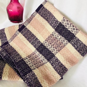 Handwoven towel in purple