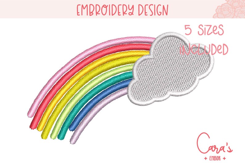 Cloud Rainbow Machine Embroidery Design Instant Download - Etsy Australia